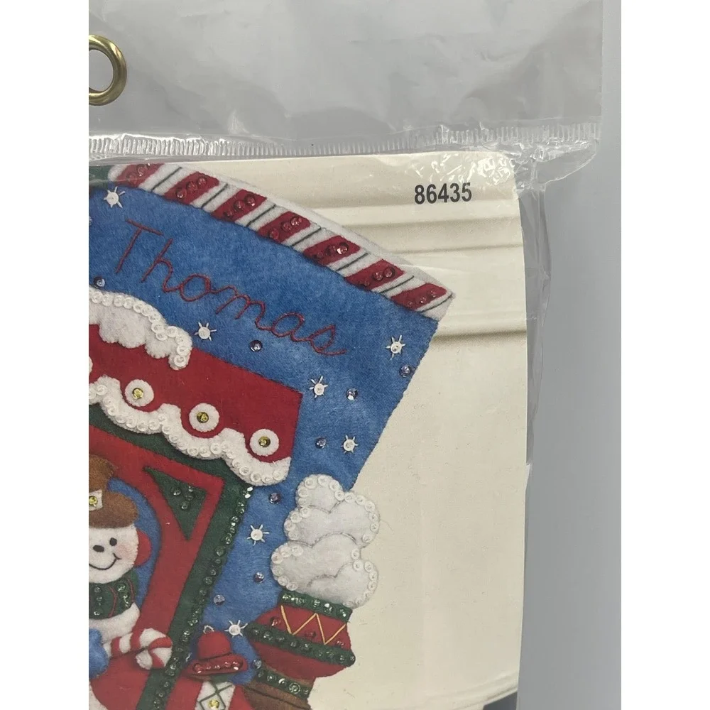 Bucilla Felt Stocking Kit 16in All Aboard 86435 Christmas Train Craft New Sealed